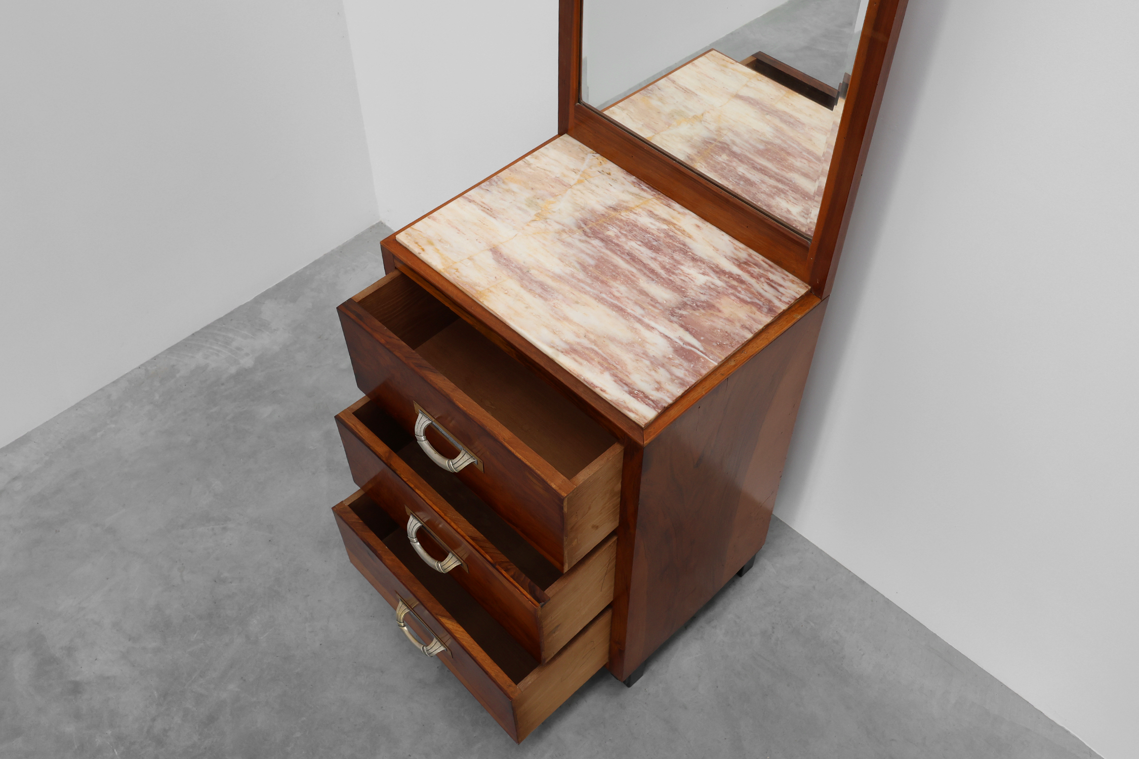 Art Deco Chest of drawers or dressing table with mirror, France 1930sthumbnail